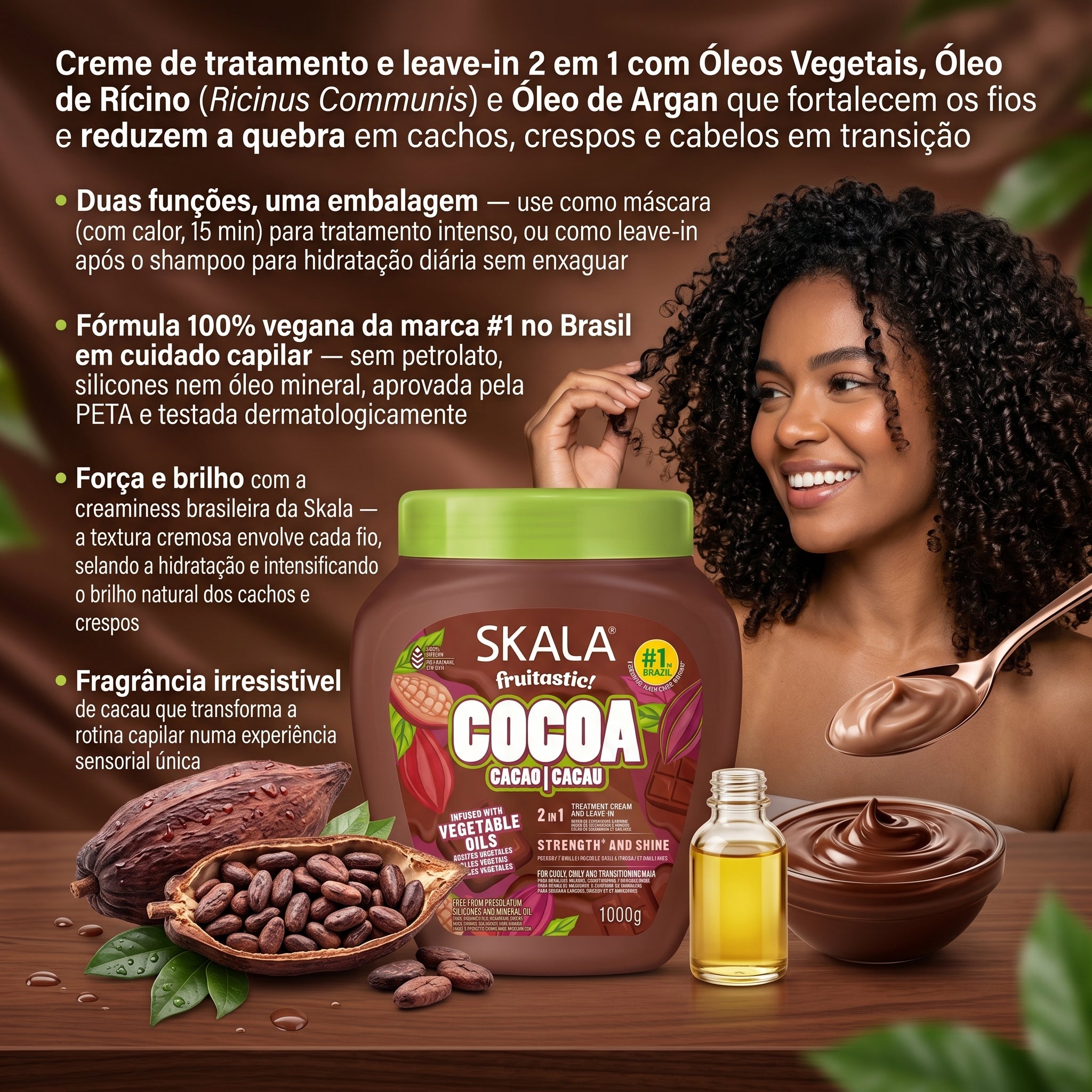 Skala Fruitastic Cacau Creme de Tratamento & Leave-in 1000g