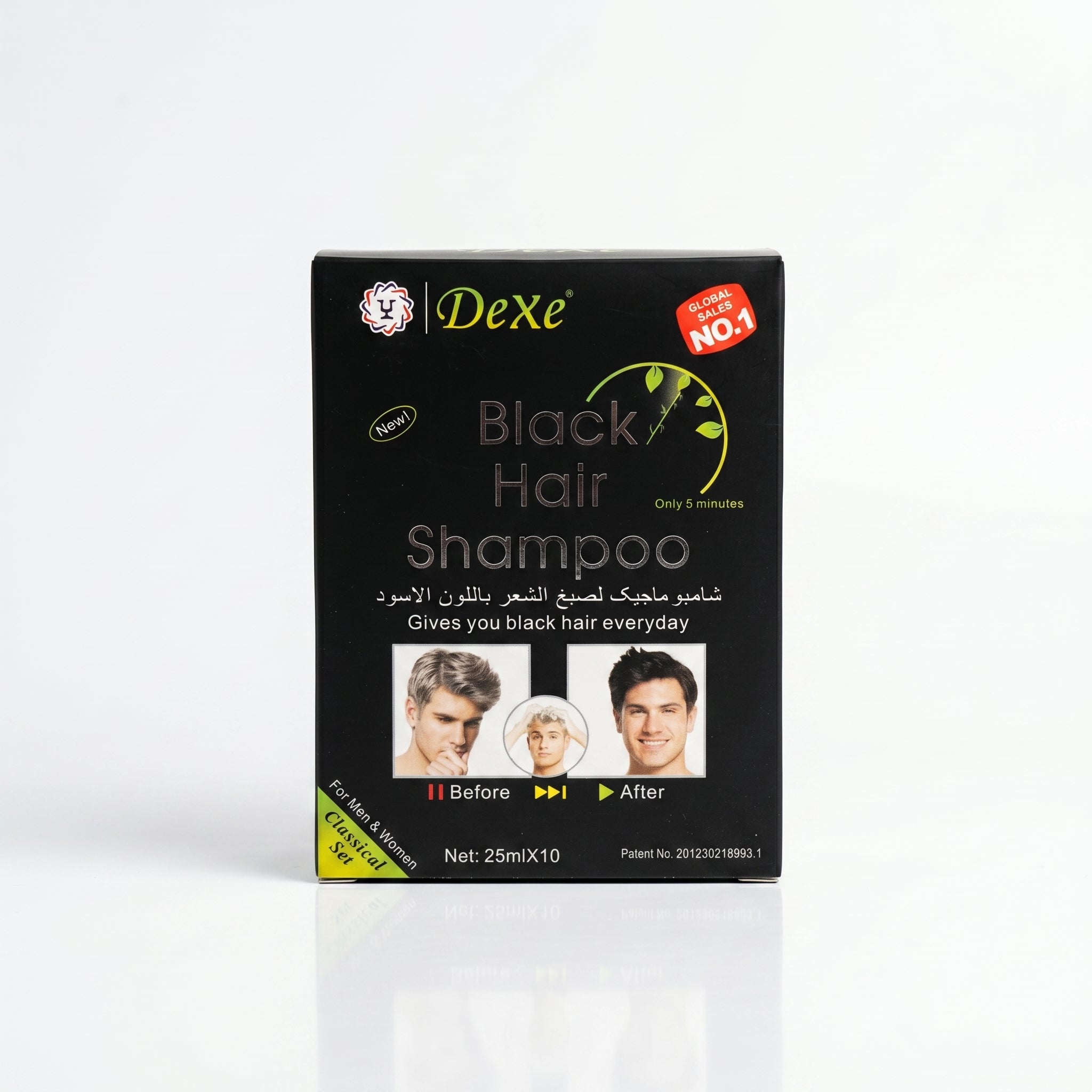 Dexe Black Hair Shampoo Colorante Cabelo Preto 25ml x10