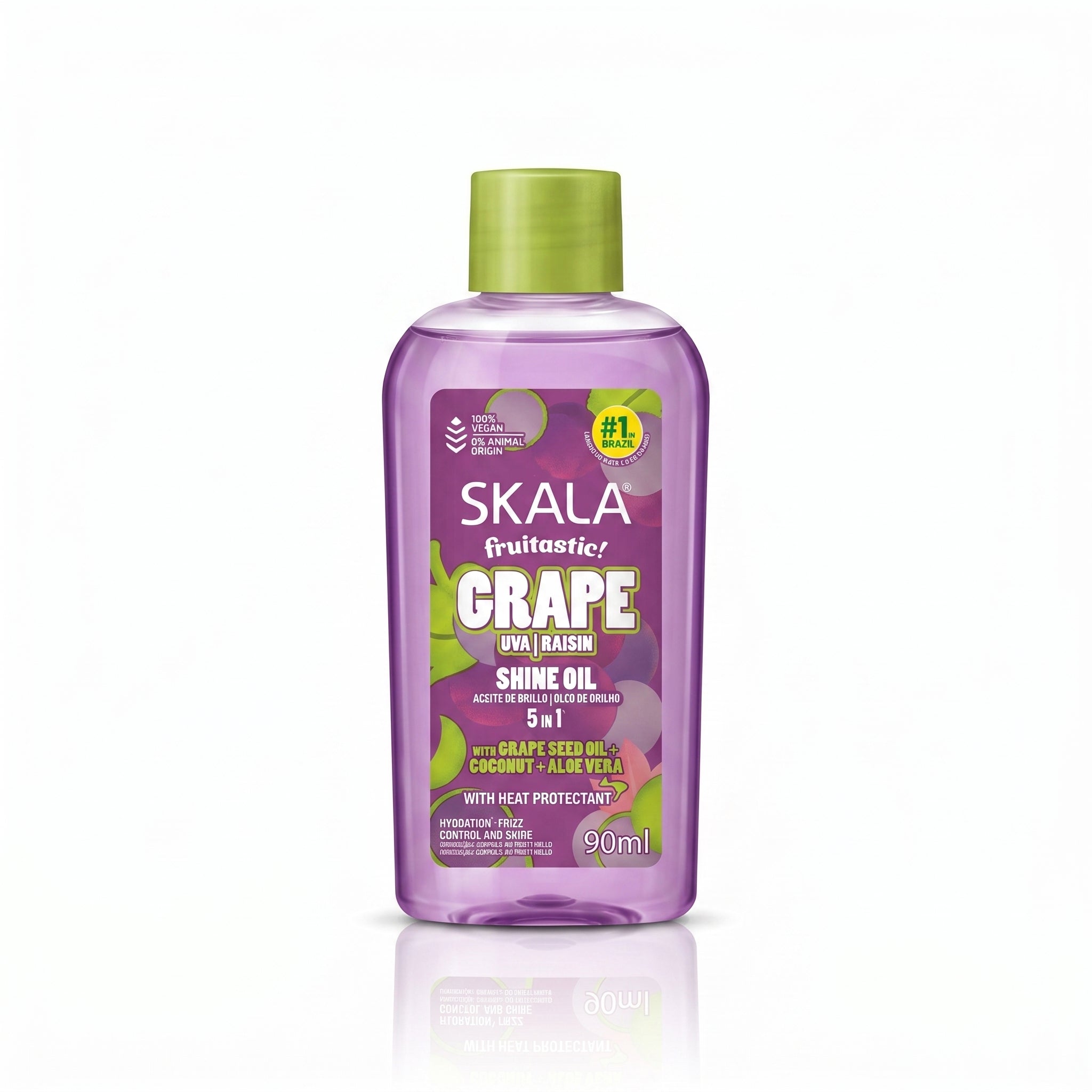 Skala Fruitastic Grape Shine Oil Óleo de Brilho 5 em 1 90ml