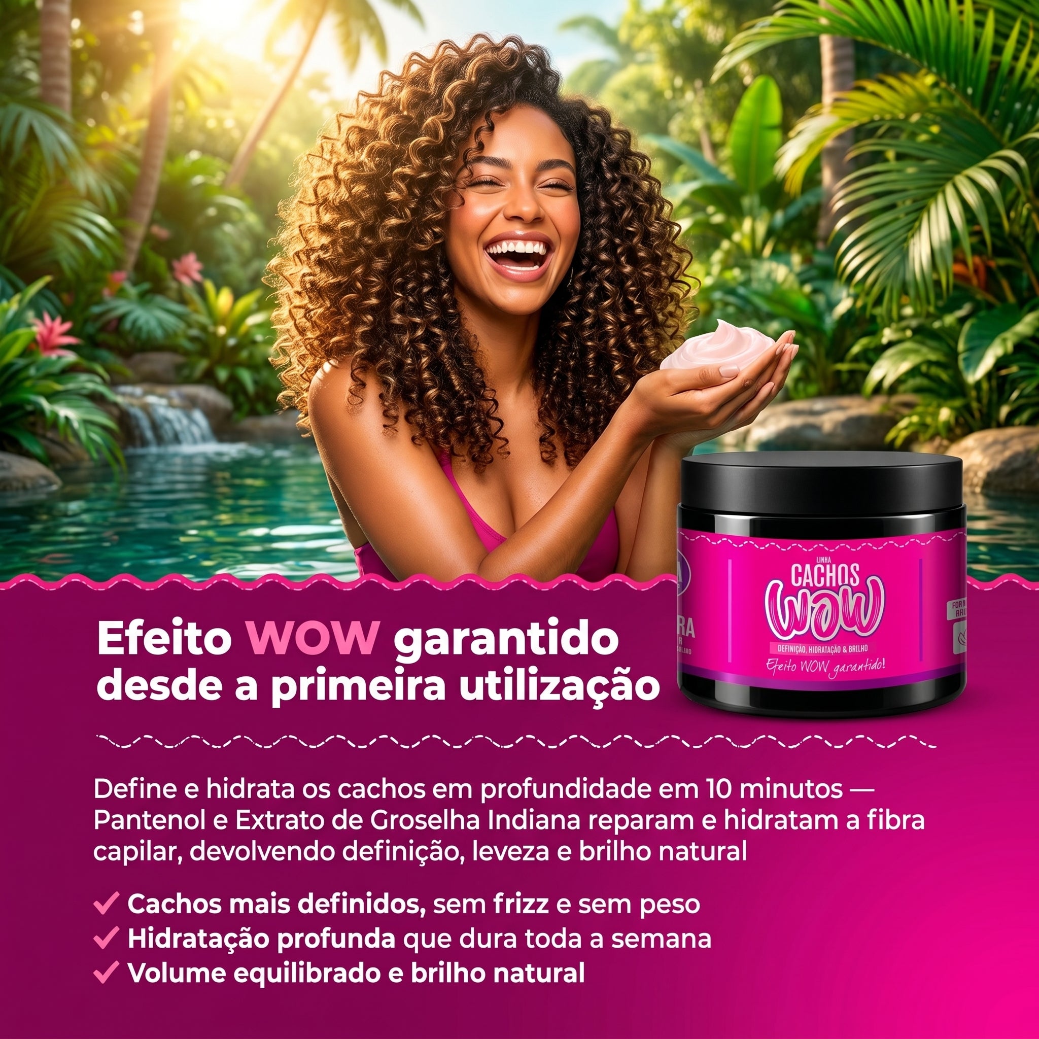 Bamba Cachos WOW Máscara Capilar Definição, Hidratação & Brilho 500ml