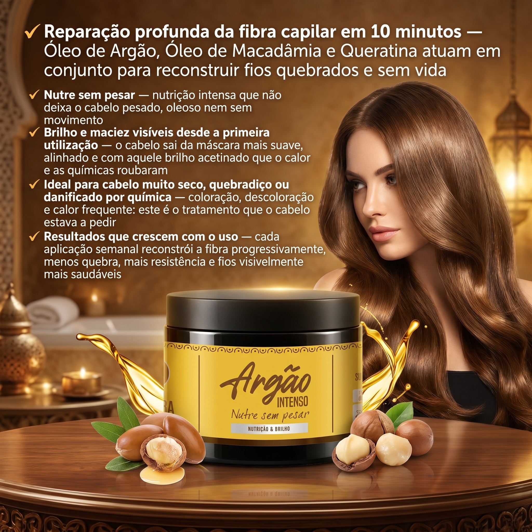 Bamba Argão Intenso Máscara Capilar Nutrição & Brilho 500ml