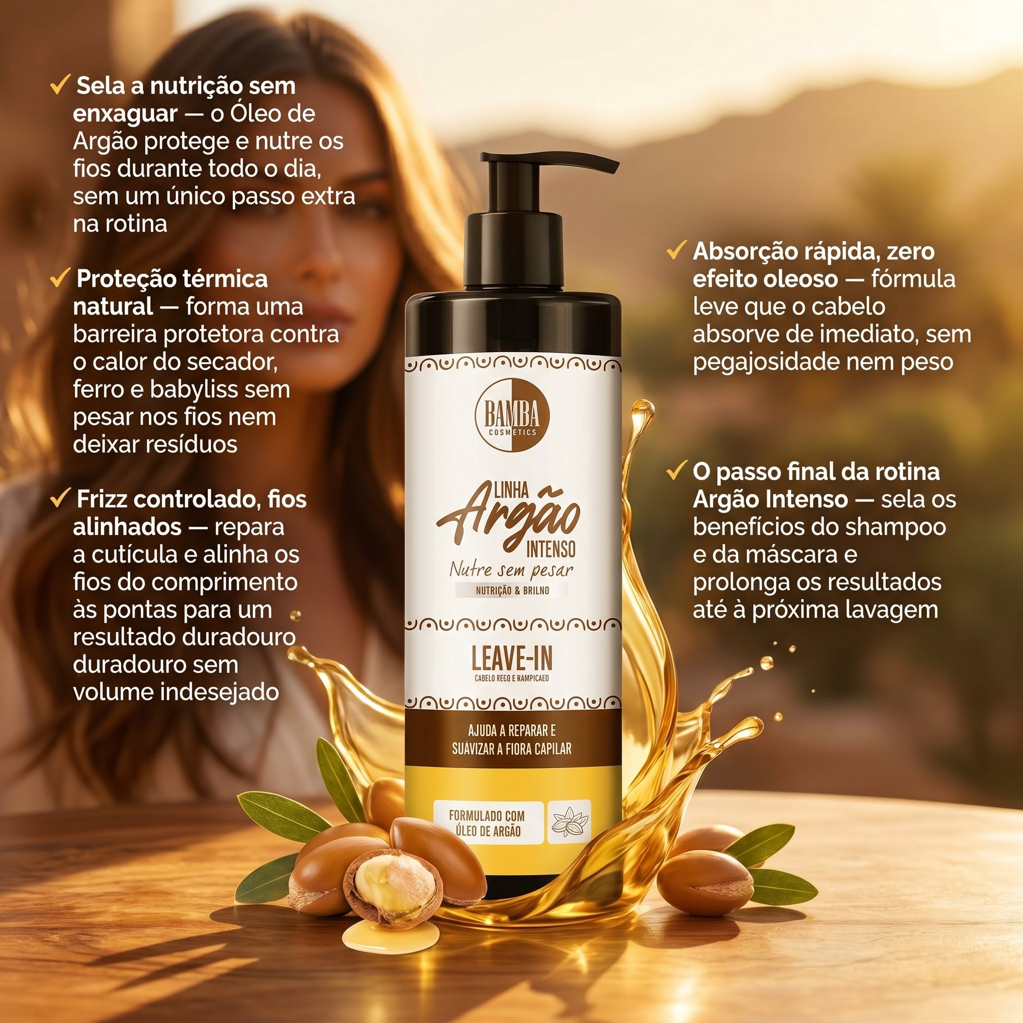 Bamba Argão Intenso Leave-In Nutrição & Brilho 500ml