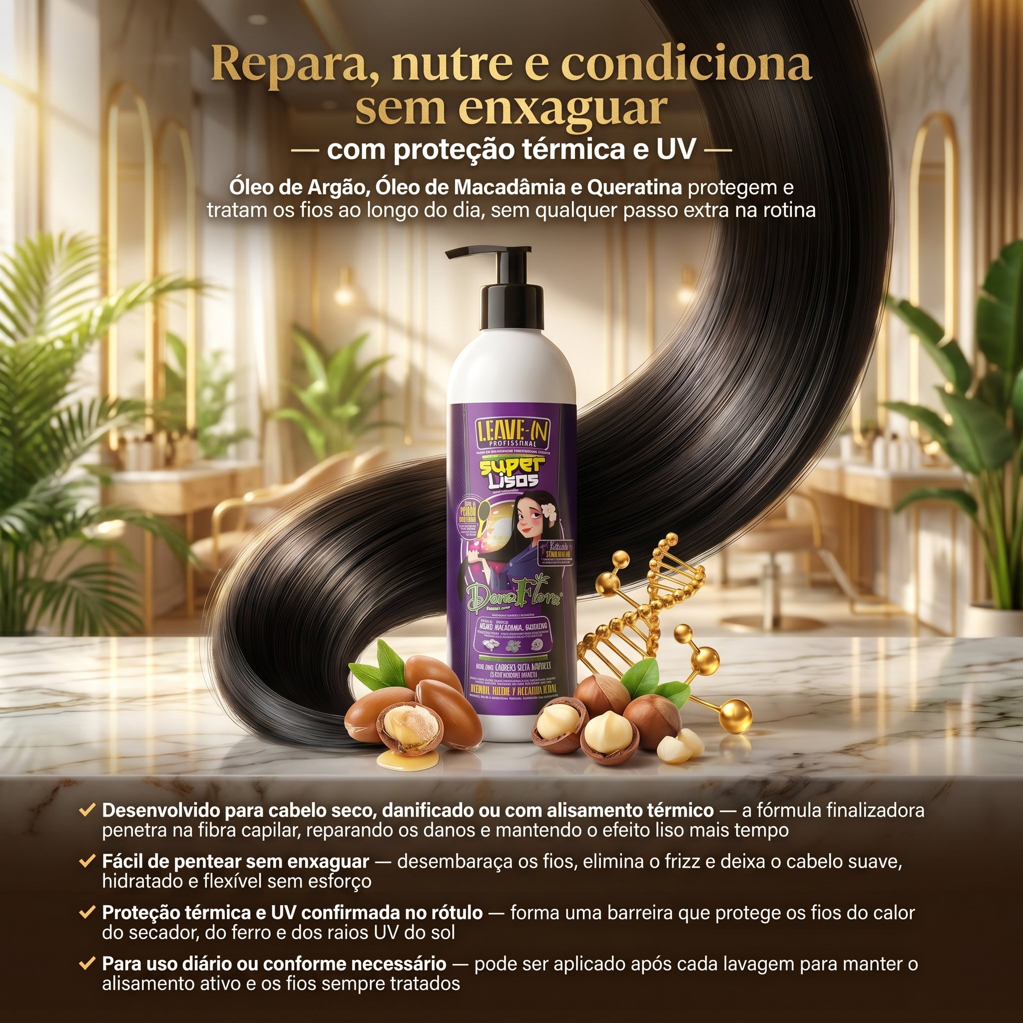 Dona Flora Super Lisos Leave-In Profissional 500ml