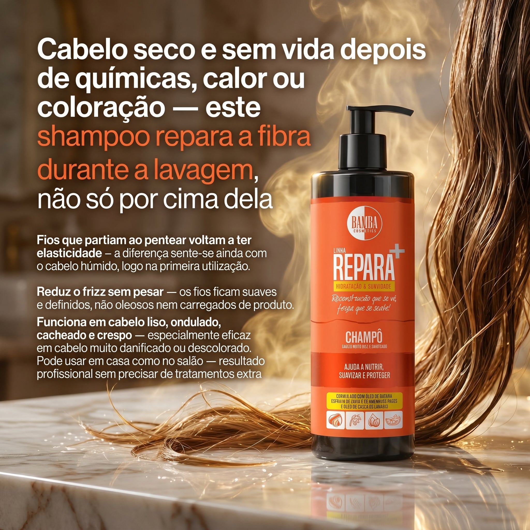 Bamba Repara+ Shampoo Hidratação & Suavidade 500ml