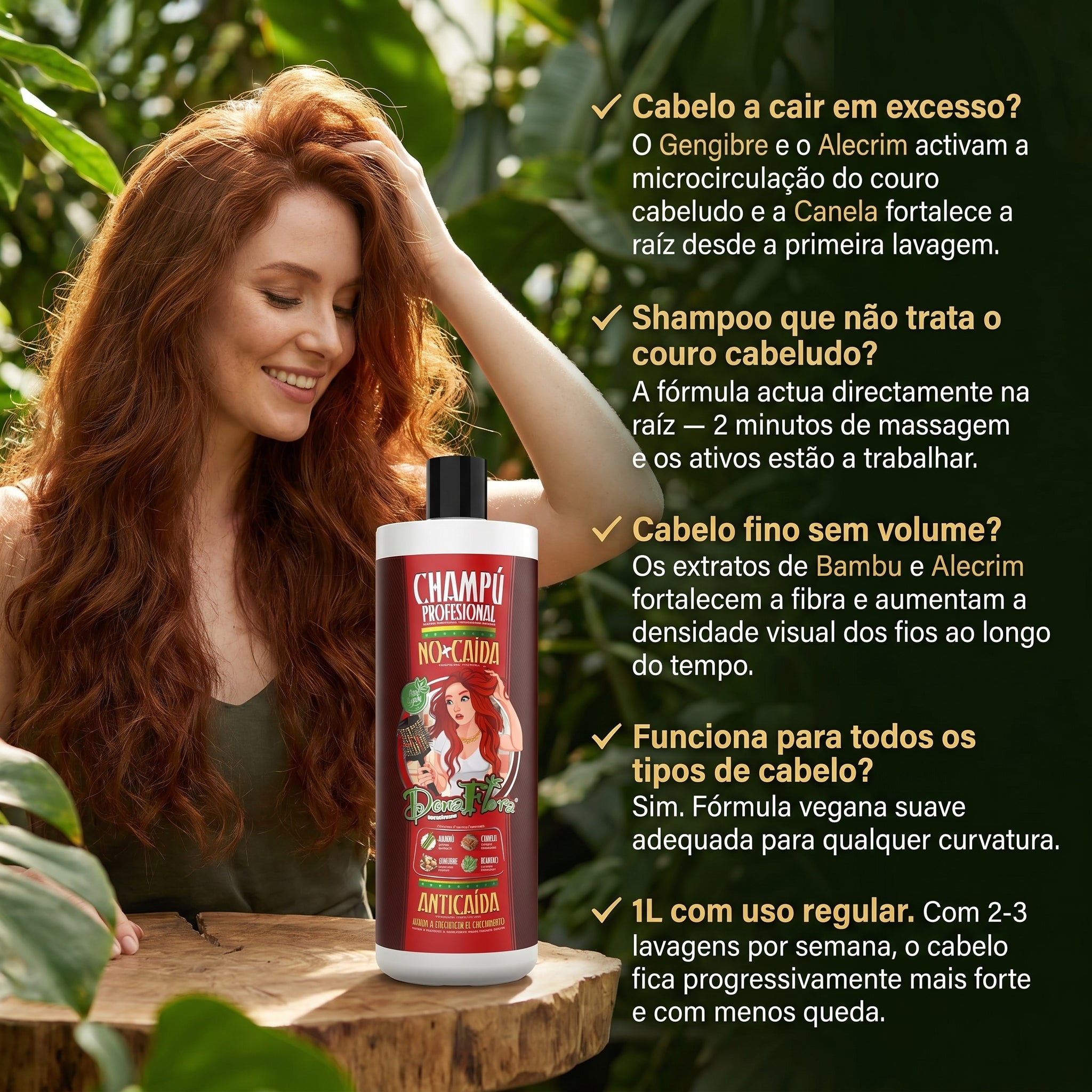 Dona Flora Não+Queda Shampoo Anti-Queda & Crescimento 1L