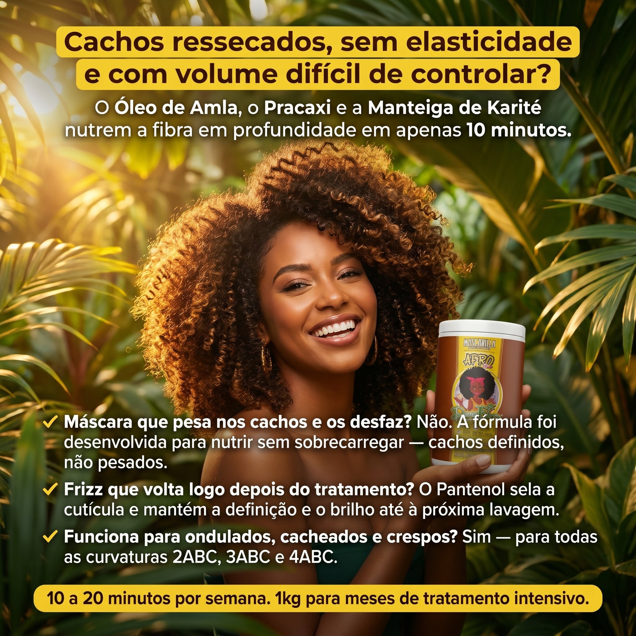 Dona Flora Afro Boom Máscara Definição & Hidratação 1kg