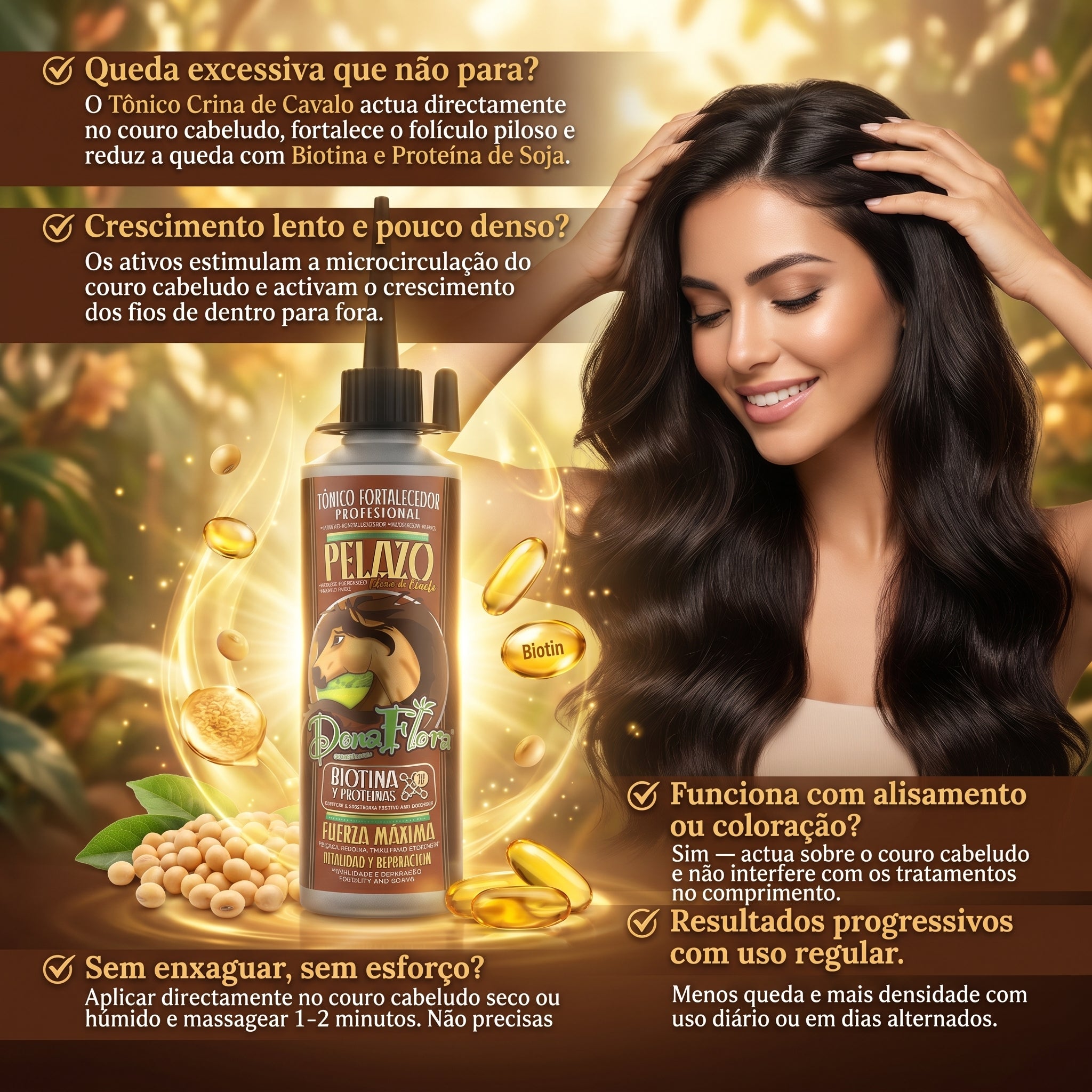 Dona Flora Crina de Cavalo Tônico Capilar Fortalecimento 70ml