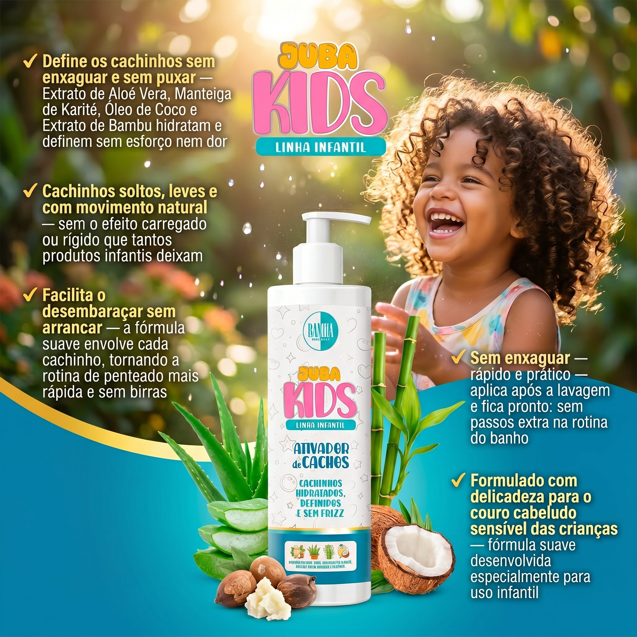 Bamba Juba Kids Ativador de Cachos Infantil 500ml