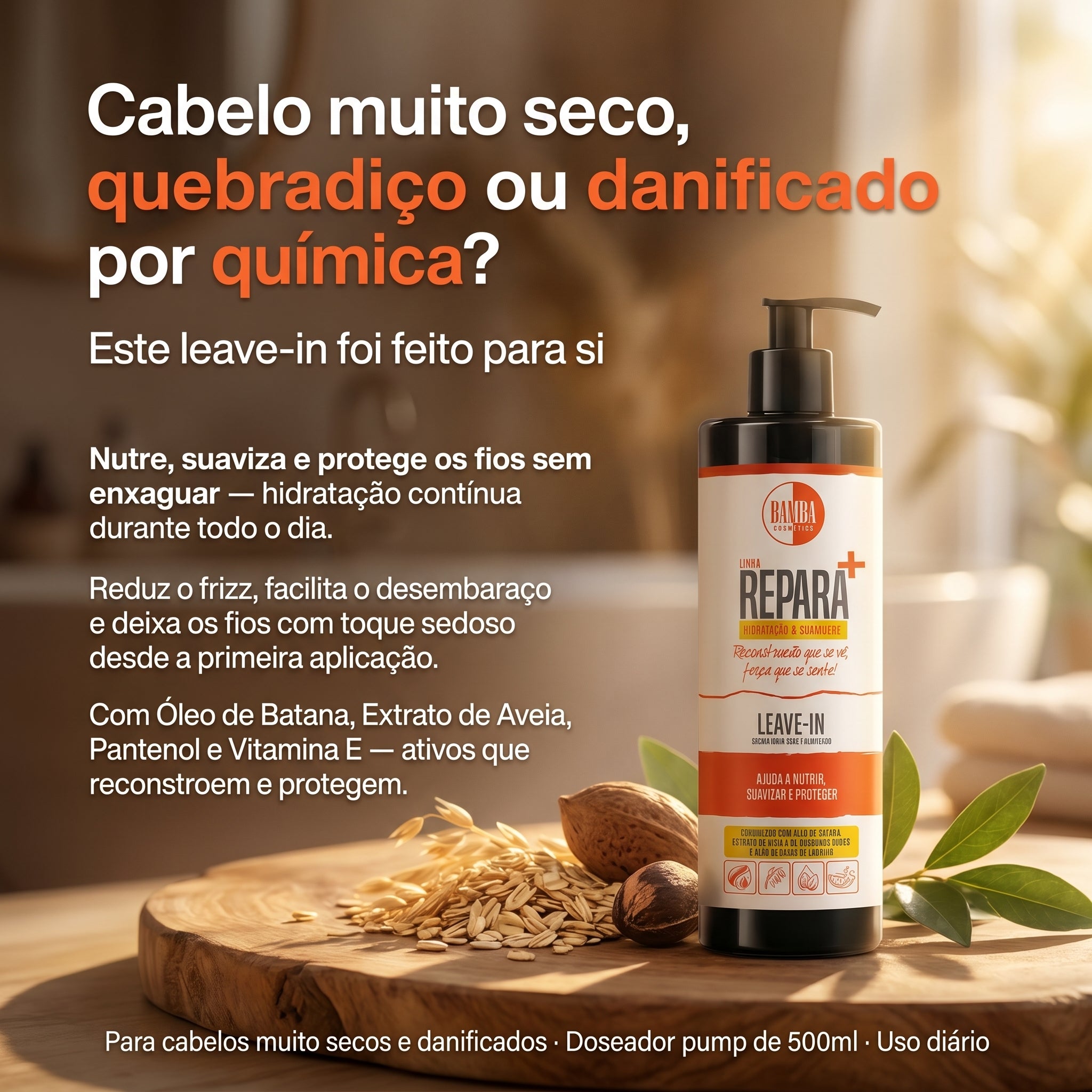 Bamba Repara+ Leave-In Hidratação & Suavidade 500ml