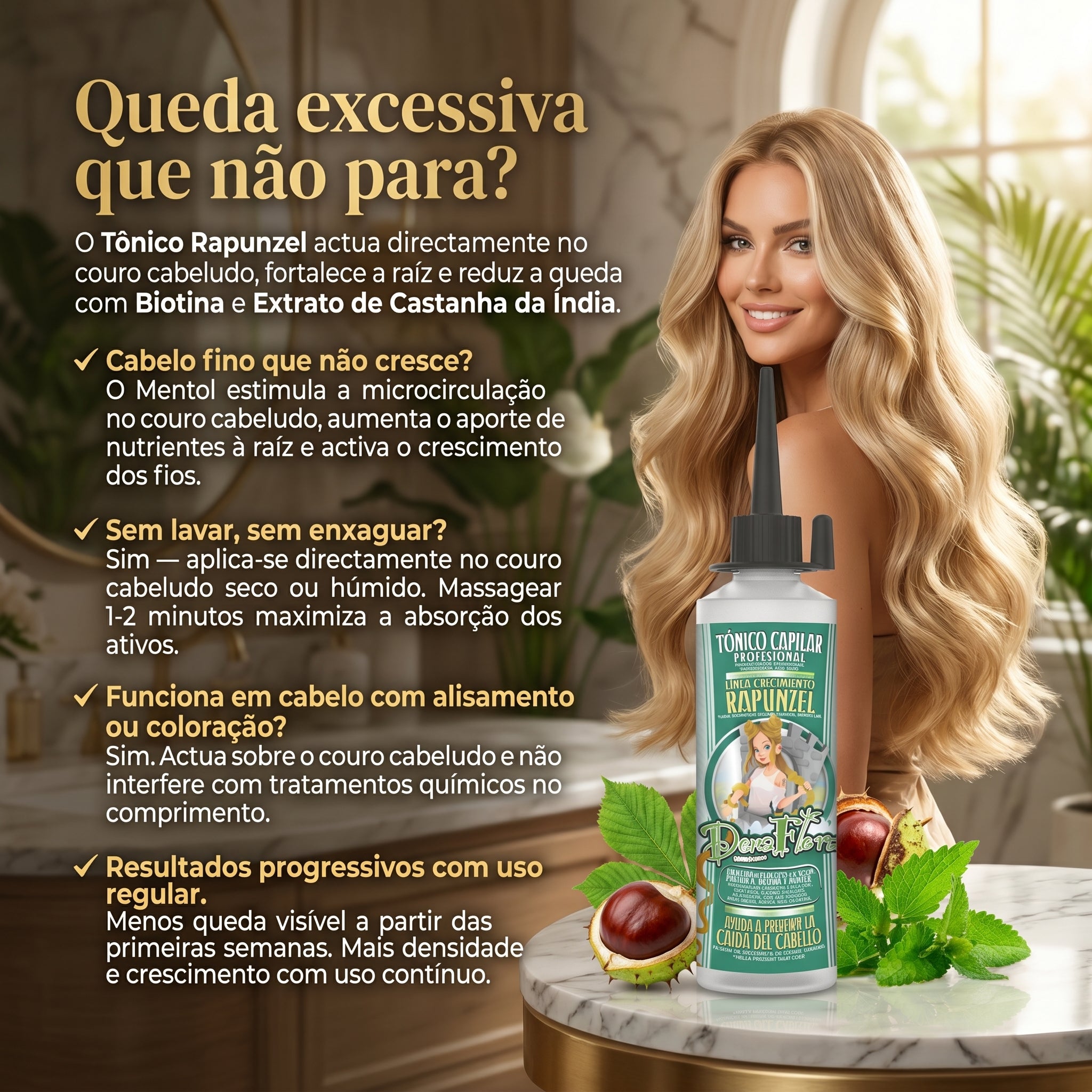 Dona Flora Rapunzel Tônico Capilar Anti-Queda & Crescimento 70ml