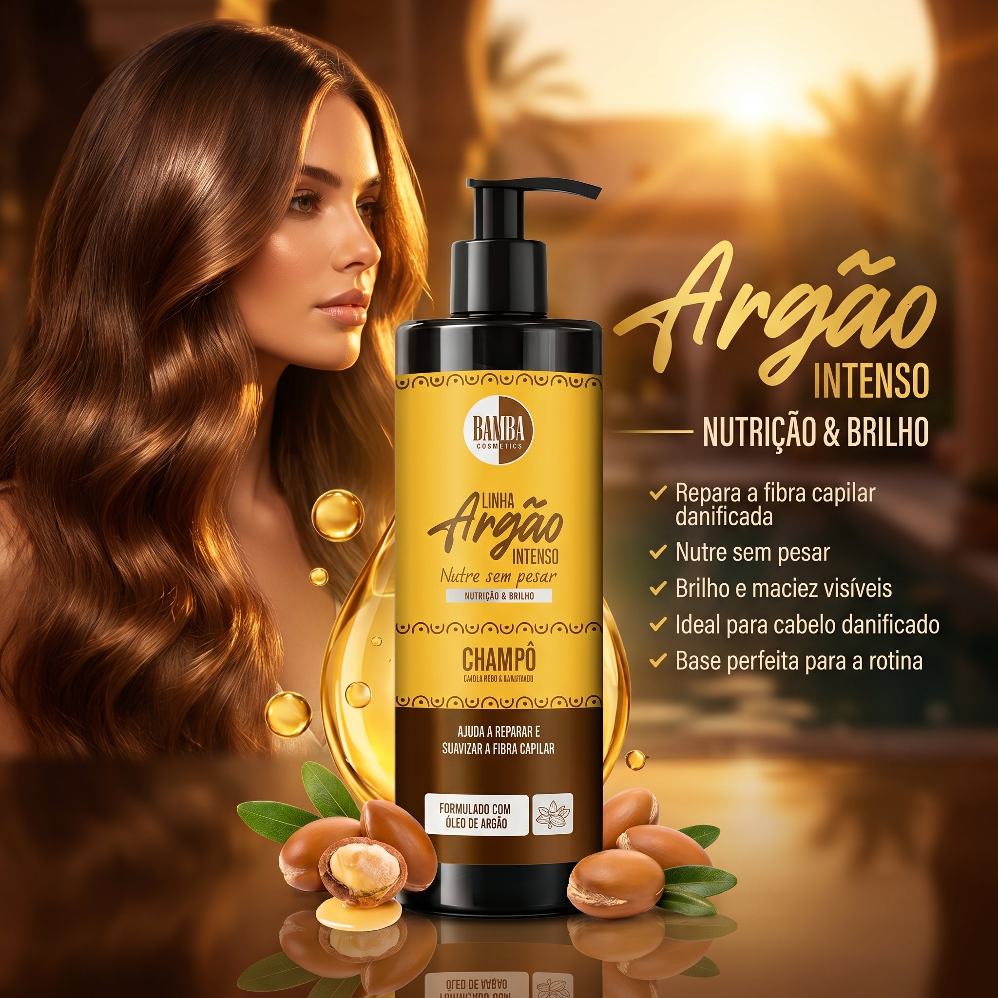 Bamba Argão Intenso Shampoo Nutrição & Brilho 500ml