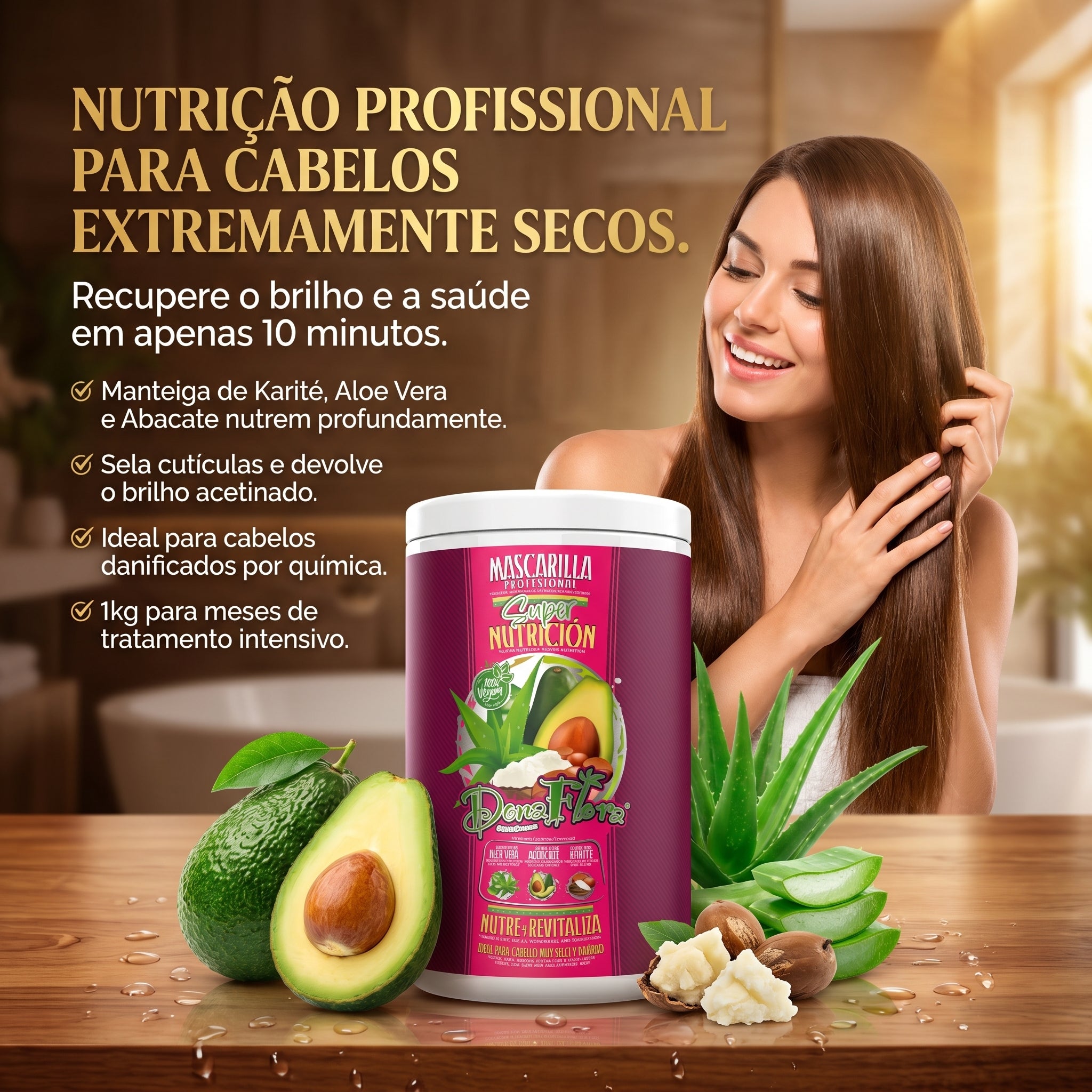 Dona Flora Super Nutrição Máscara Capilar Nutrição & Hidratação 1kg