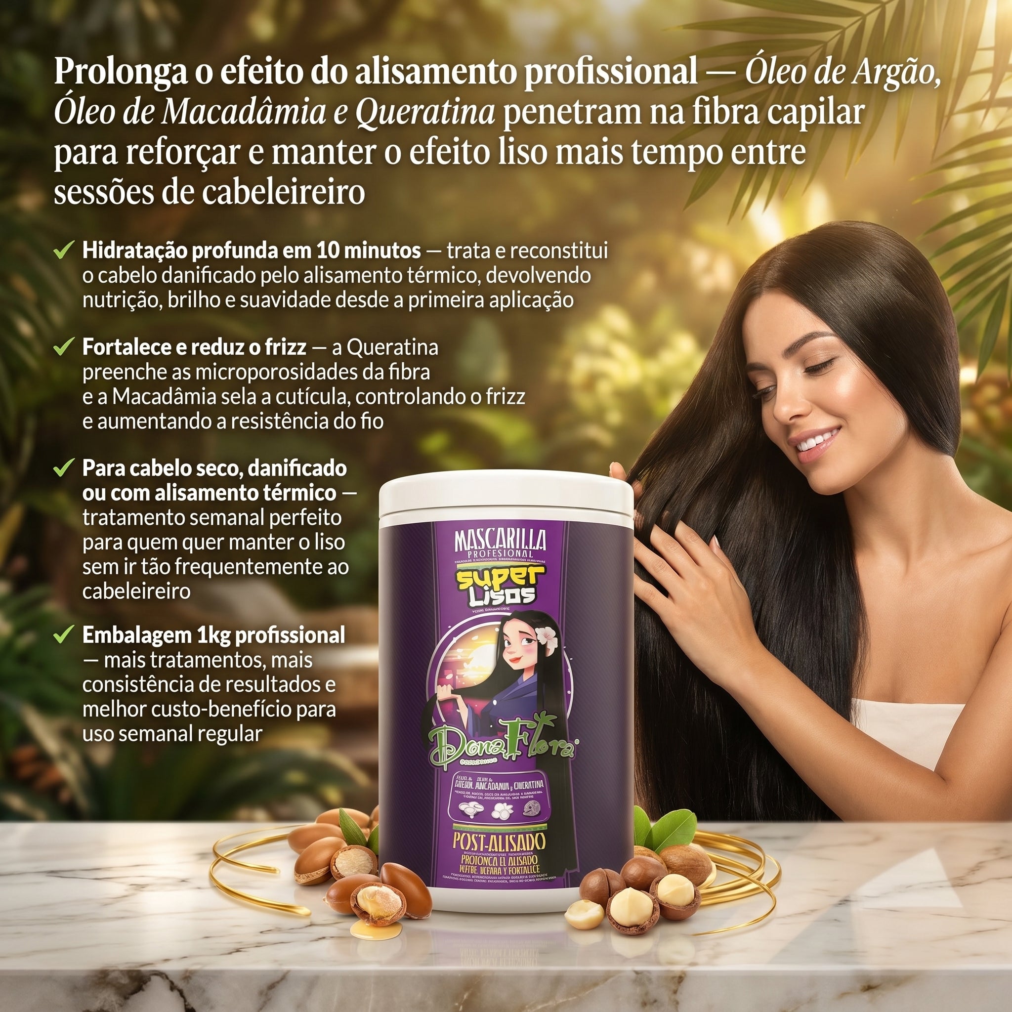 Dona Flora Super Lisos Máscara Capilar Profissional 1kg
