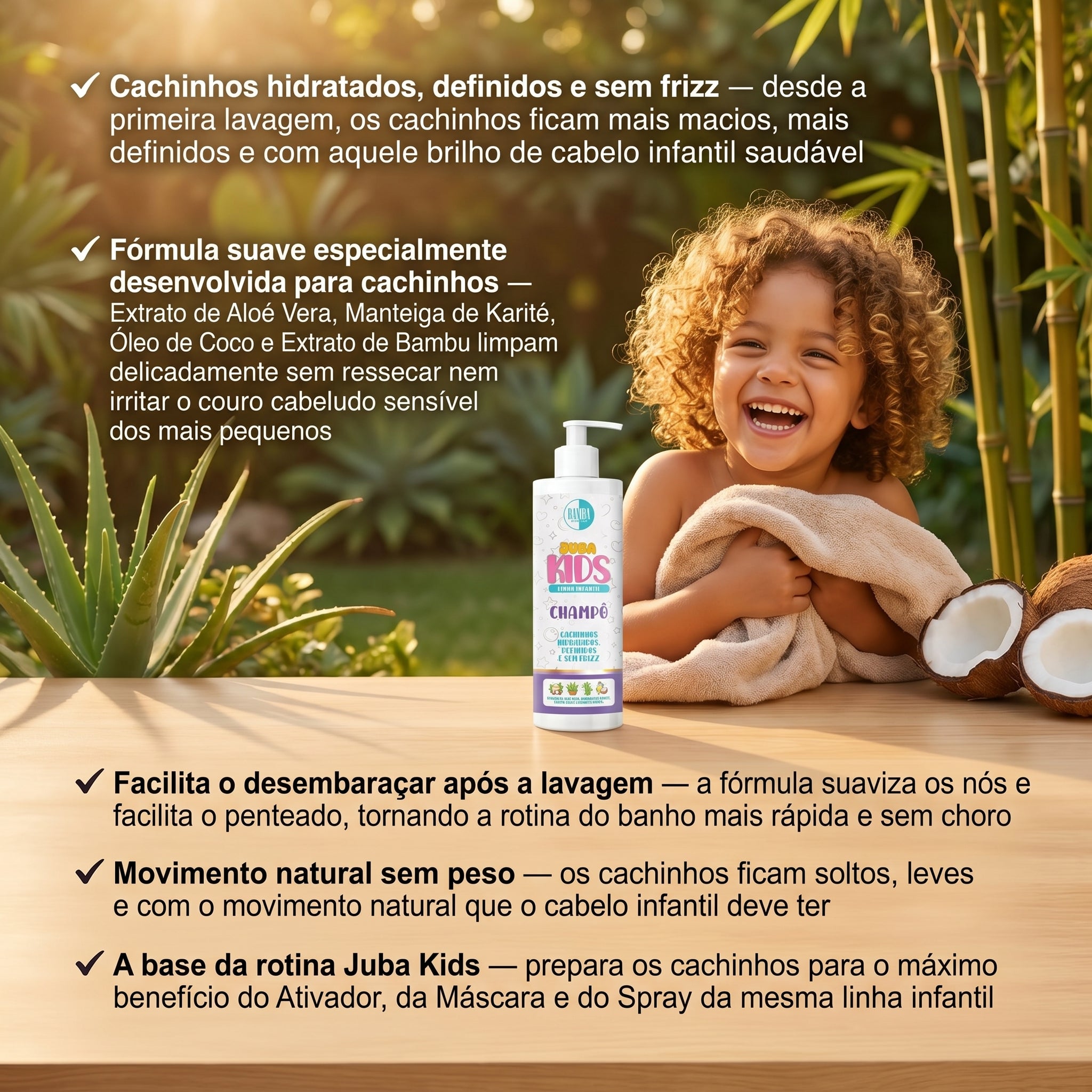 Bamba Juba Kids Shampoo Infantil Cachinhos 500ml