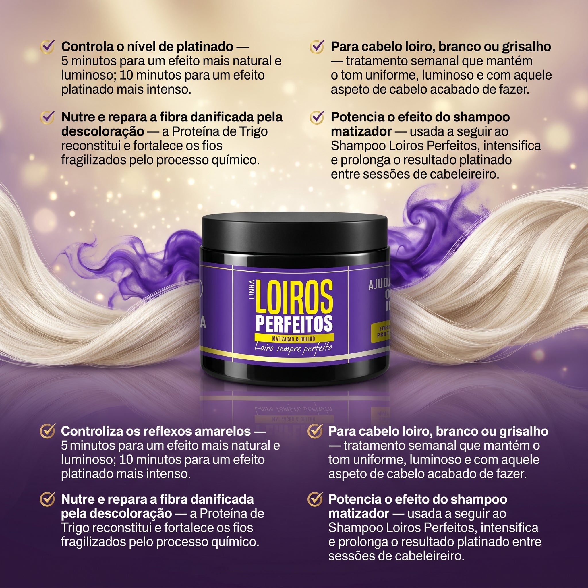 Bamba Loiros Perfeitos Máscara Capilar Matizador & Brilho 500ml
