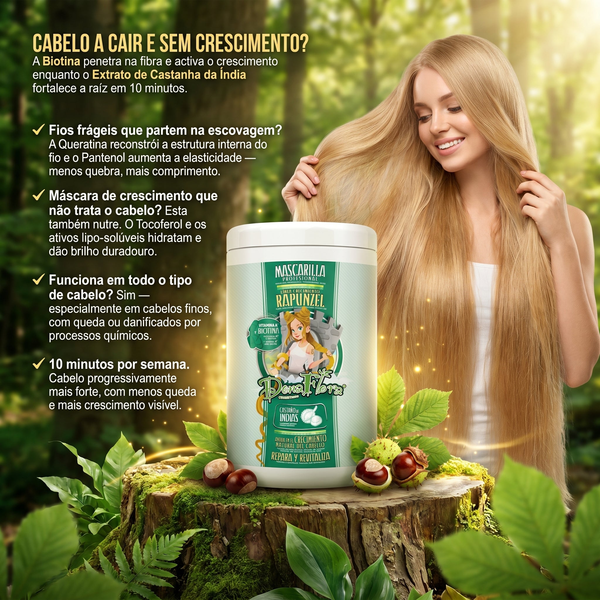 Dona Flora Rapunzel Máscara Capilar Crescimento & Fortalecimento 1kg