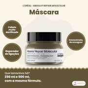 L'Oréal Professionnel Absolut Repair Molecular máscara com reparador de ligações, para cabelo danificado
