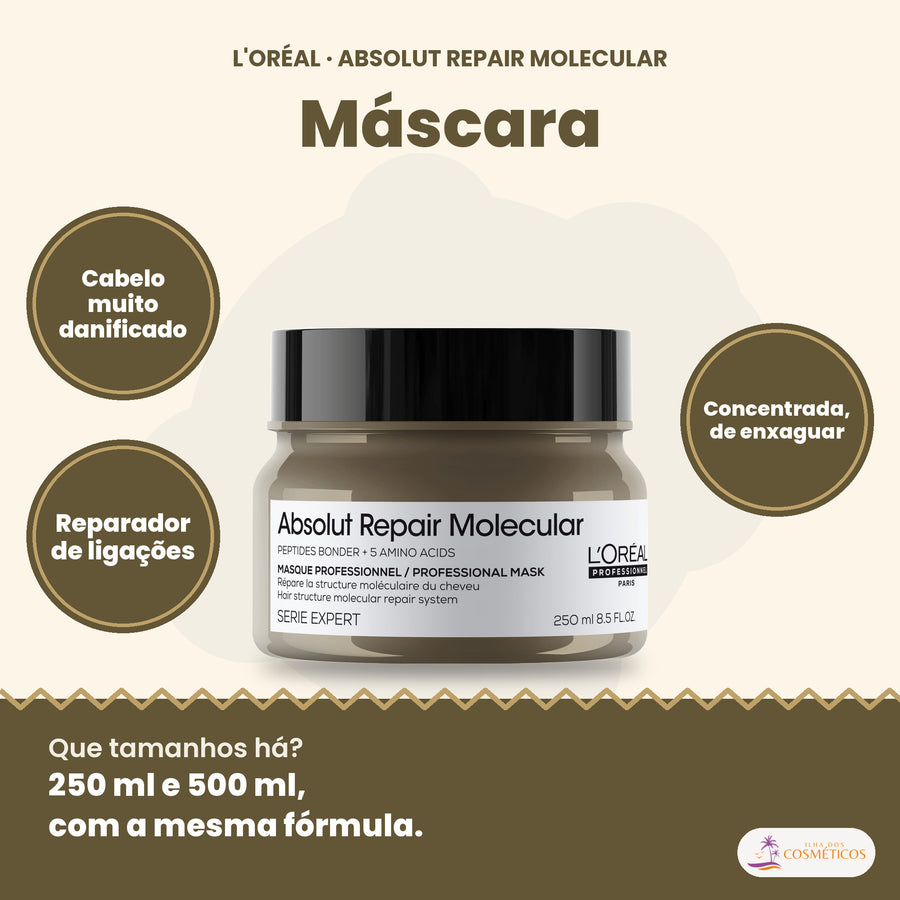 L'Oréal Professionnel Absolut Repair Molecular máscara com reparador de ligações, para cabelo danificado