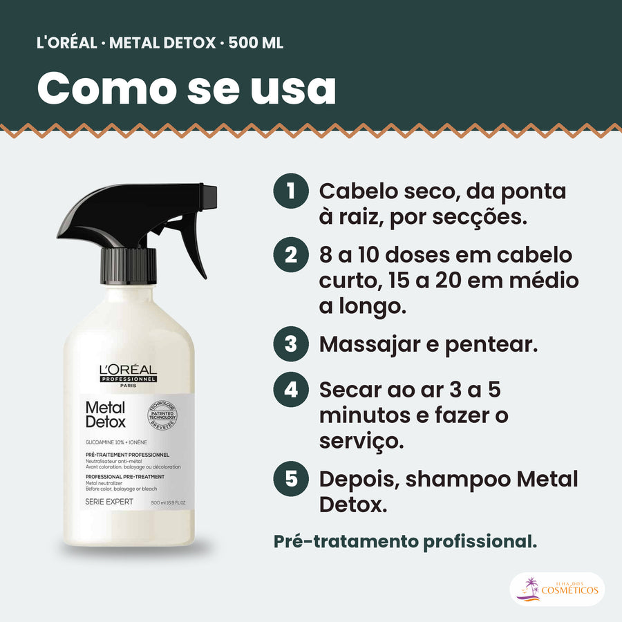 Como se usa o spray L'Oréal Professionnel Metal Detox, passo a passo