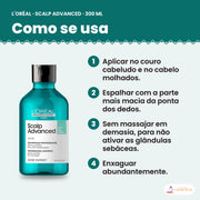Como se usa: L'Oréal Professionnel Scalp Advanced Shampoo Anti-Oleosidade 300ml