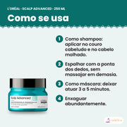 Como se usa a argila L'Oréal Professionnel Scalp Advanced 250 ml, passo a passo