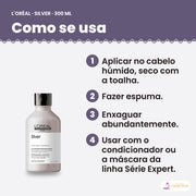 Como se usa o shampoo L'Oréal Professionnel Silver 300 ml, passo a passo