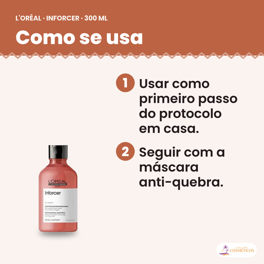 Como se usa o shampoo L'Oréal Professionnel Inforcer 300 ml, passo a passo