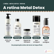 L'Oréal Professionnel Metal Detox Shampoo 1500 ml: a rotina da linha lado a lado