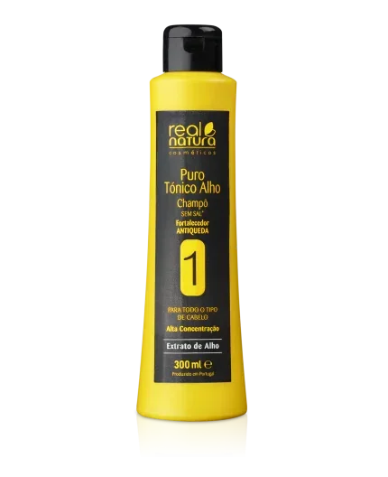 Real Natura Puro Alho Shampoo Sem Sal 300ml - Ilha dos cosméticos