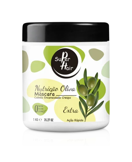 Super Hair Nutrição Oliva Cabelo Encaracolado Crespo Máscara 1kg - Ilha dos cosméticos