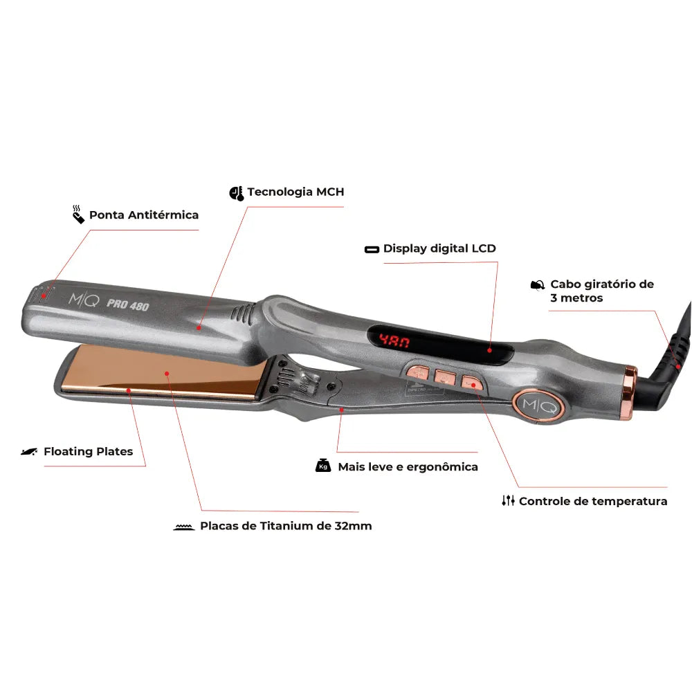 MQ Professional Prancha de Titânio MQ Pro480