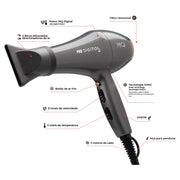 MQ Professional Secador de Cabelo Profissional Pro Digital Íon 2600W