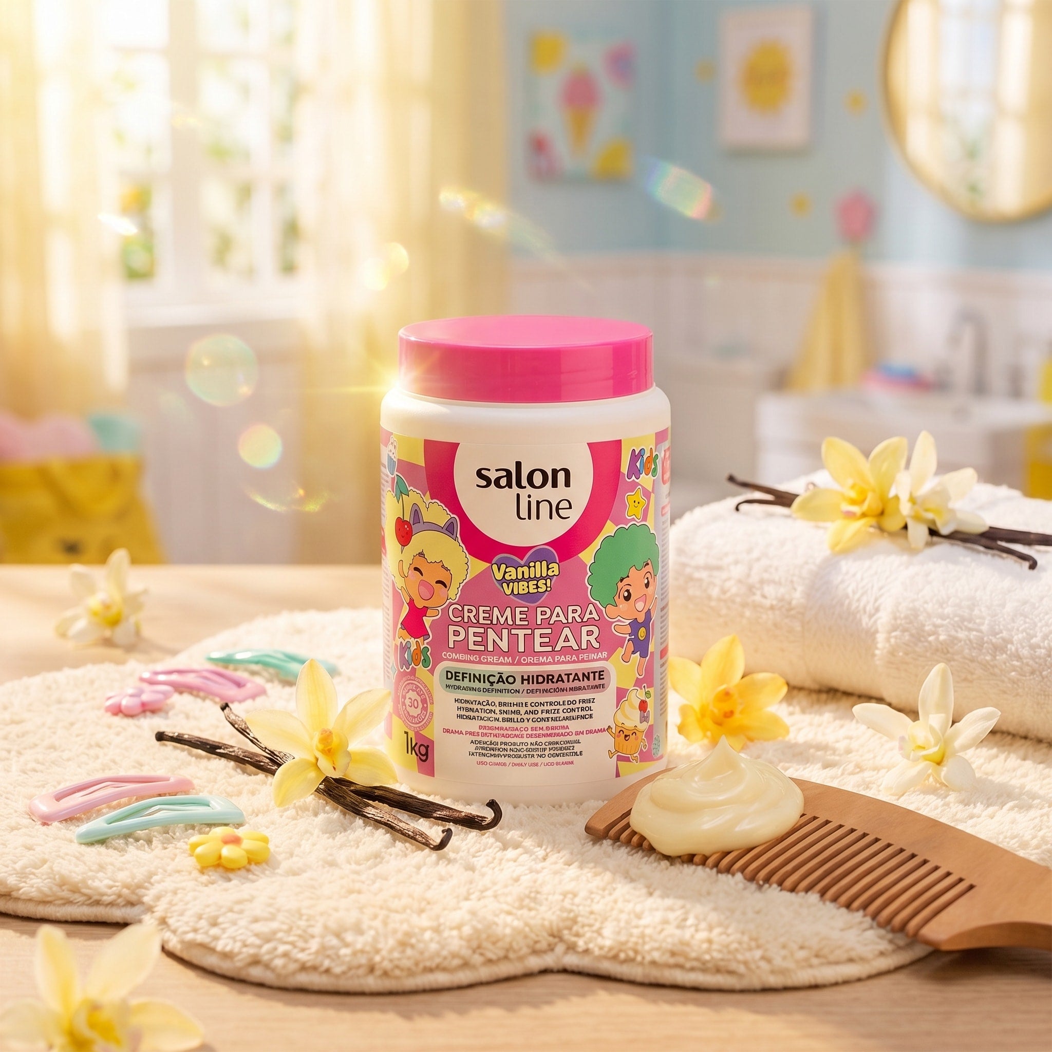 Salon Line #TodeCacho Kids Vanilla Vibes Creme de Pentear 1kg