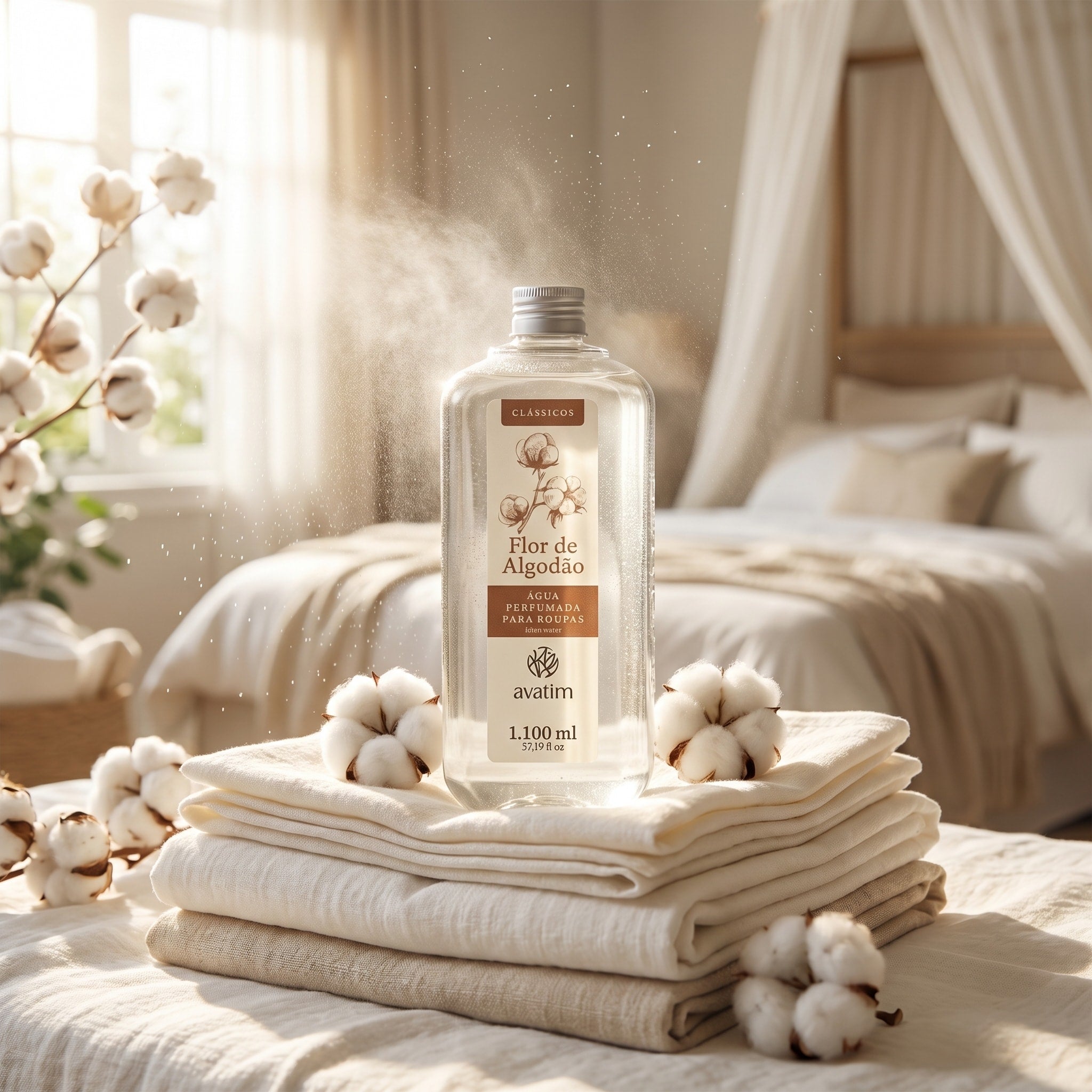 Avatim Água Perfumada para Roupas Flor de Algodão 1100ml