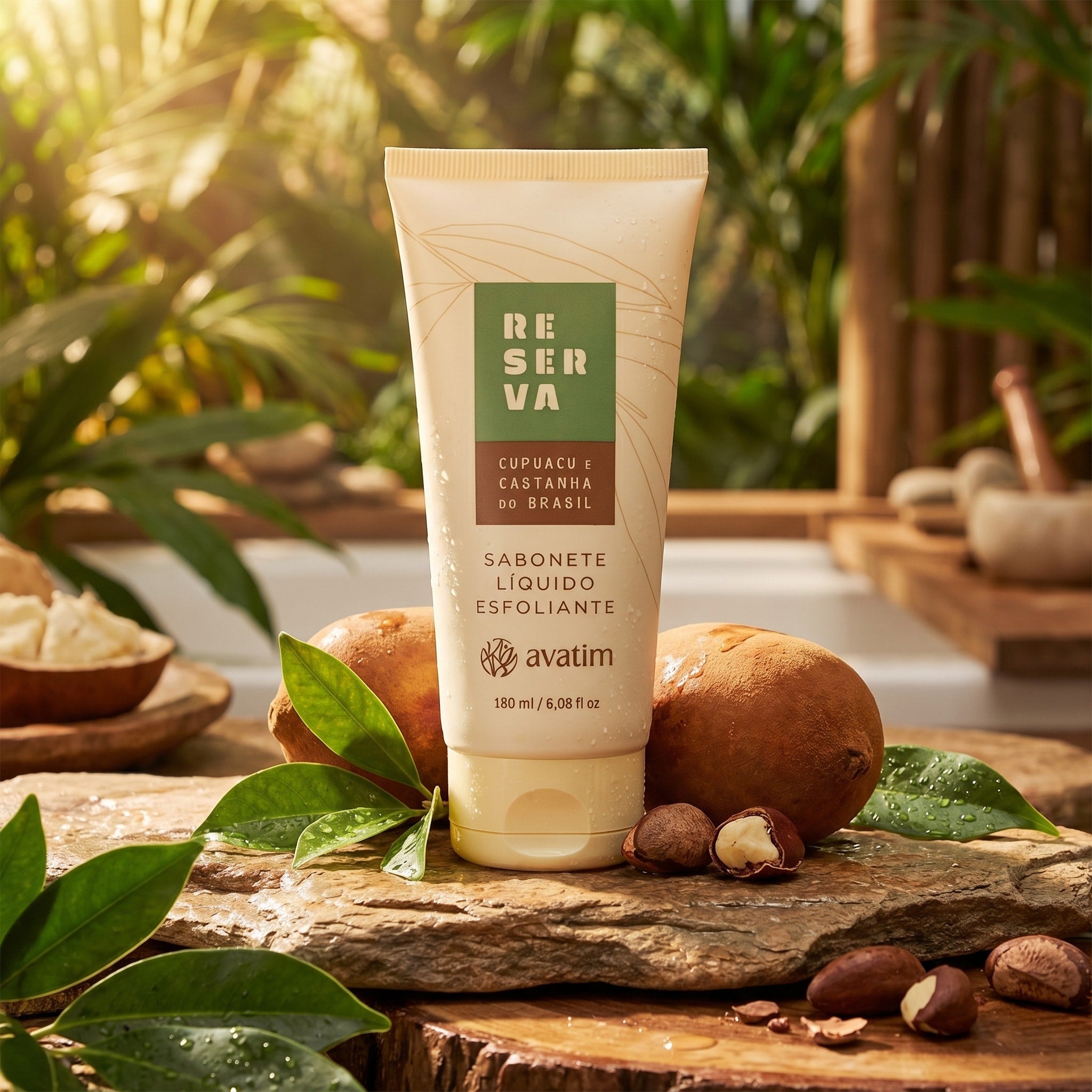 Avatim Sabonete Líquido Esfoliante Cupuaçu & Castanha do Brasil 180ml