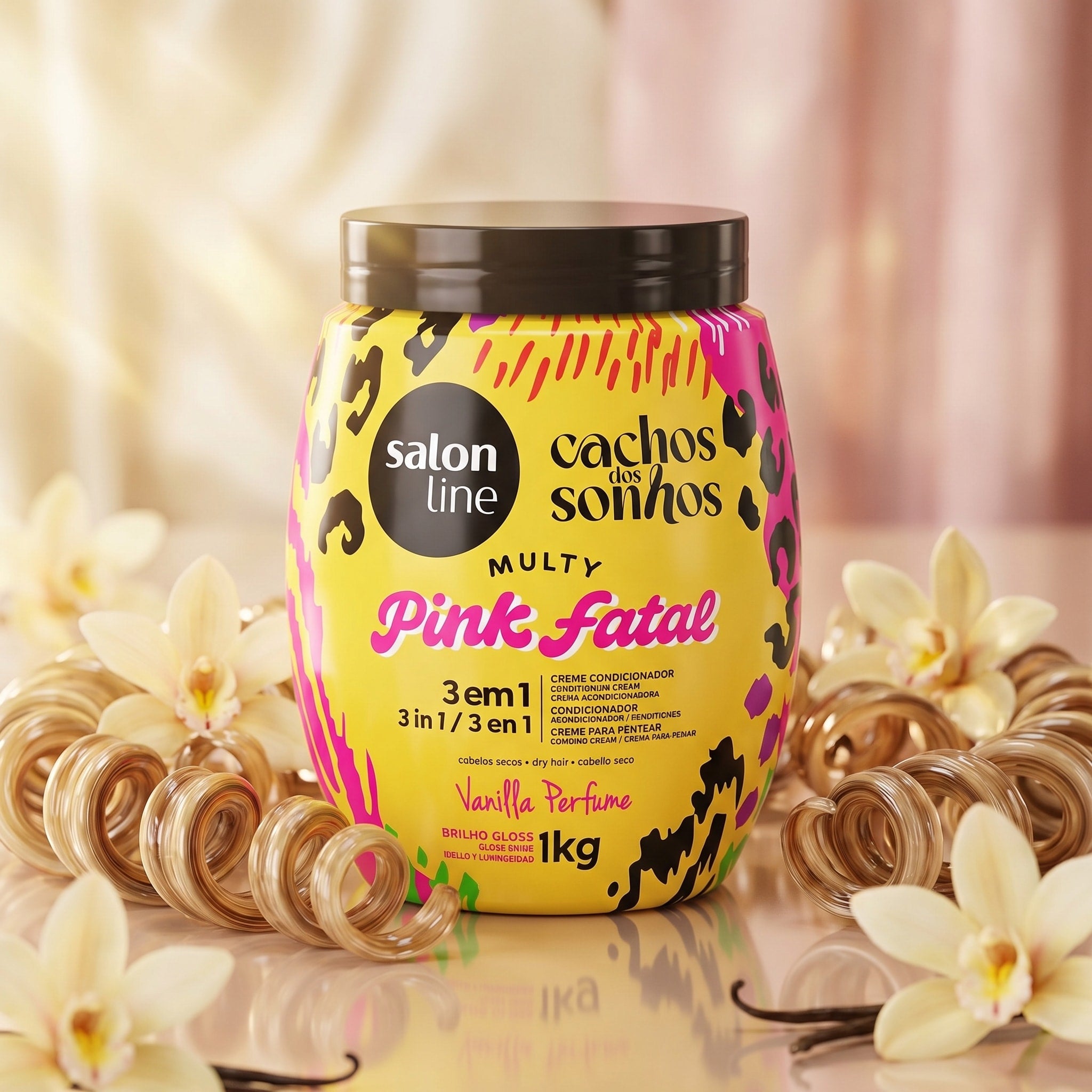 Salon Line Cachos dos Sonhos Pink Fatal Creme Multifuncional 3em1 1kg