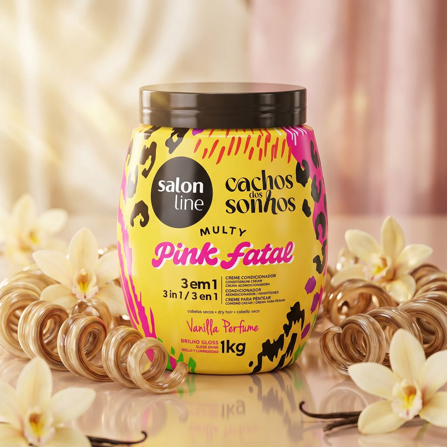 Salon Line Cachos dos Sonhos Pink Fatal Creme Multifuncional 3em1 1kg