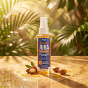 Óleo Nutritivo Blindando a Juba Widi Care: frasco com argão e gotas de óleo sobre mármore