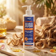 Pudding Ativador Blindando a Juba Widi Care: frasco com madeixas onduladas e pétalas