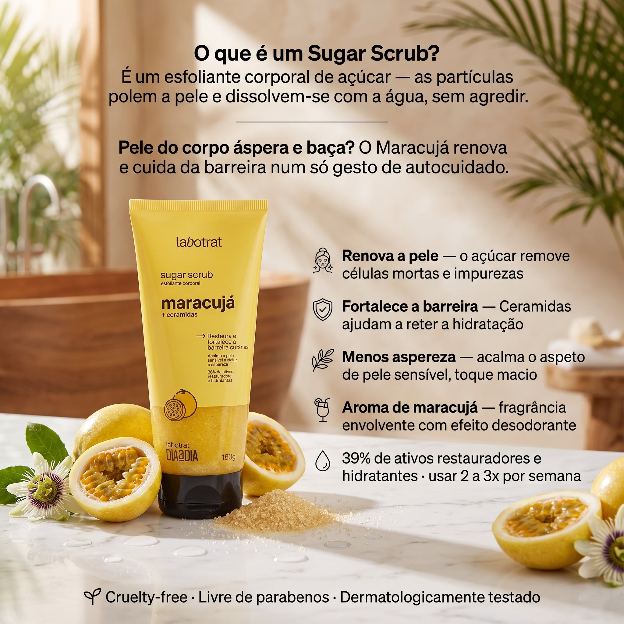 Labotrat Sugar Scrub Maracujá Esfoliante Corporal 180g