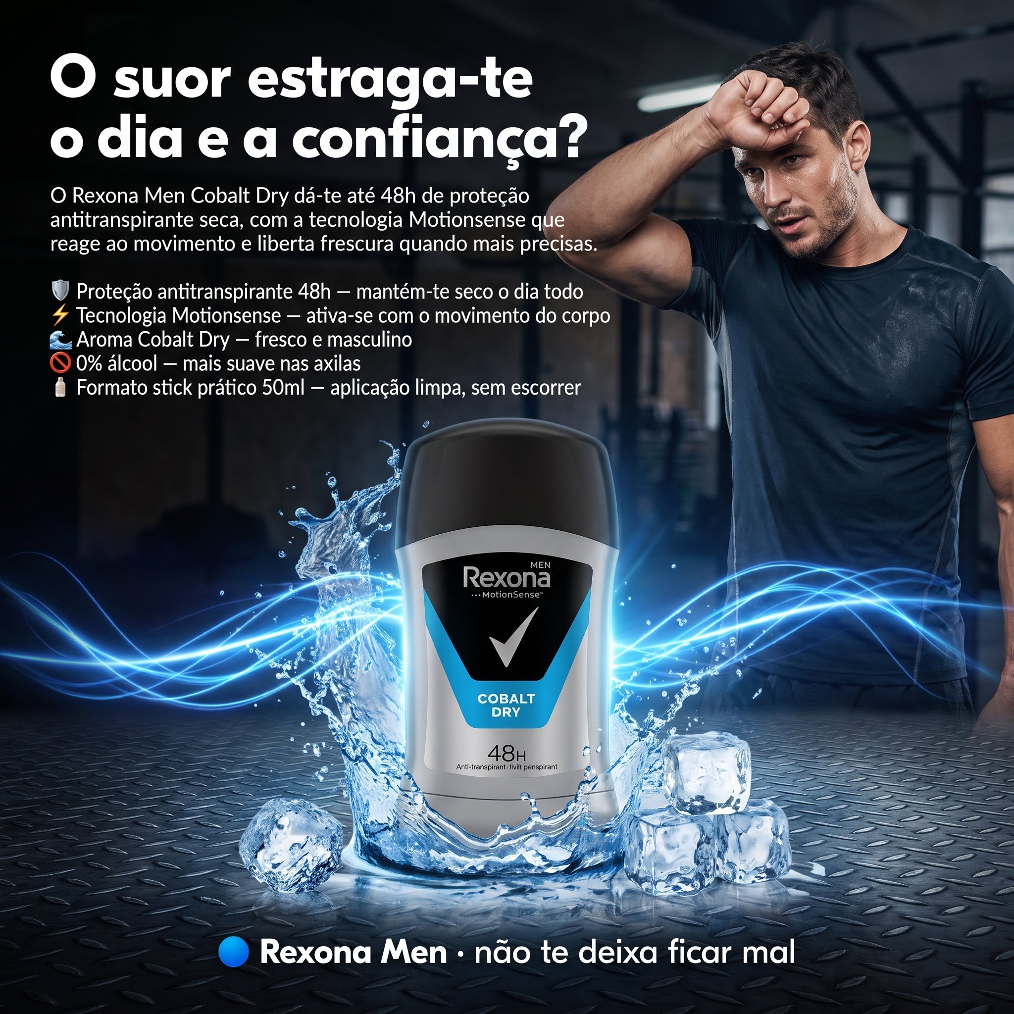 Rexona Men Cobalt Dry Stick Antitranspirante 48h 50ml