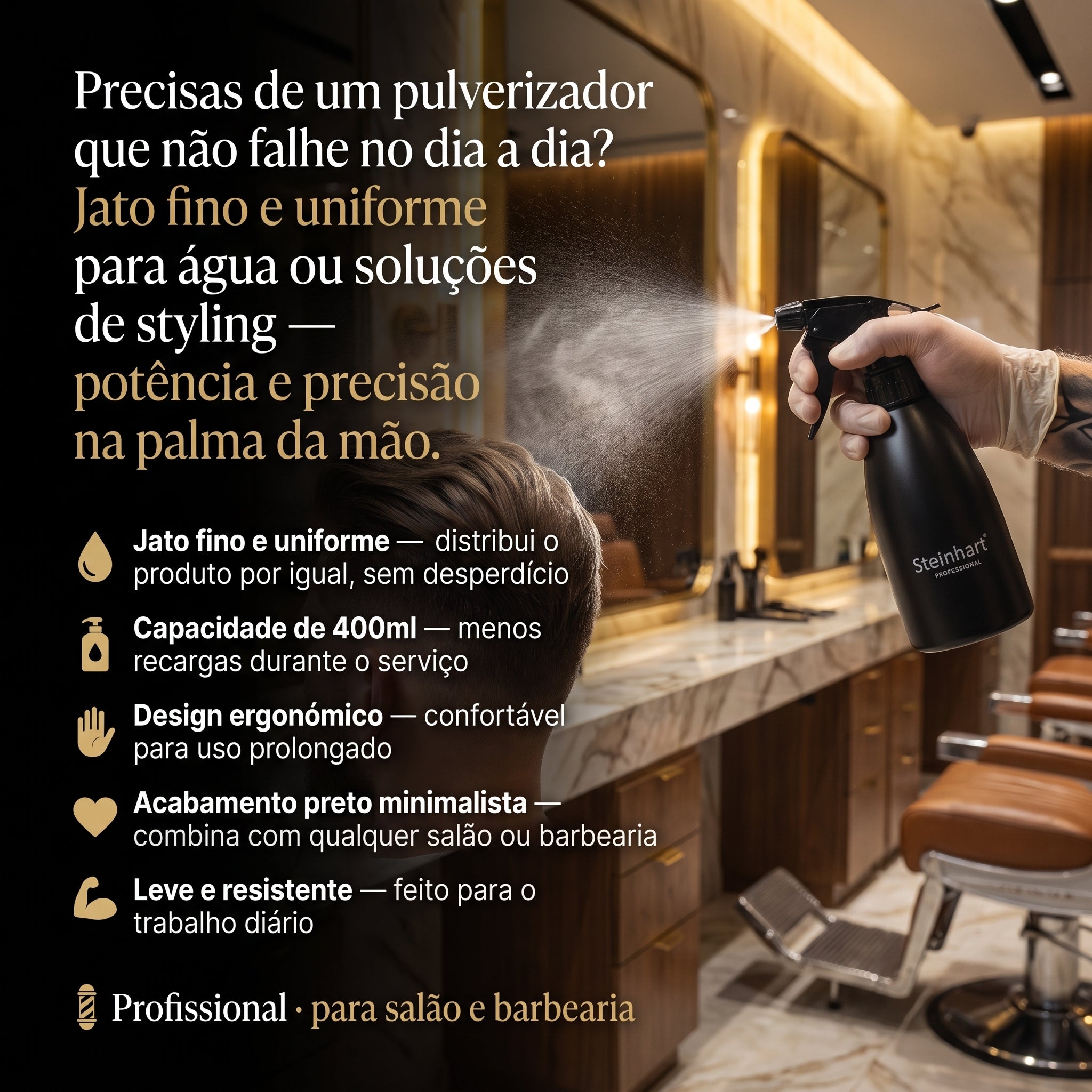 Pulverizador Profissional Preto 400ml