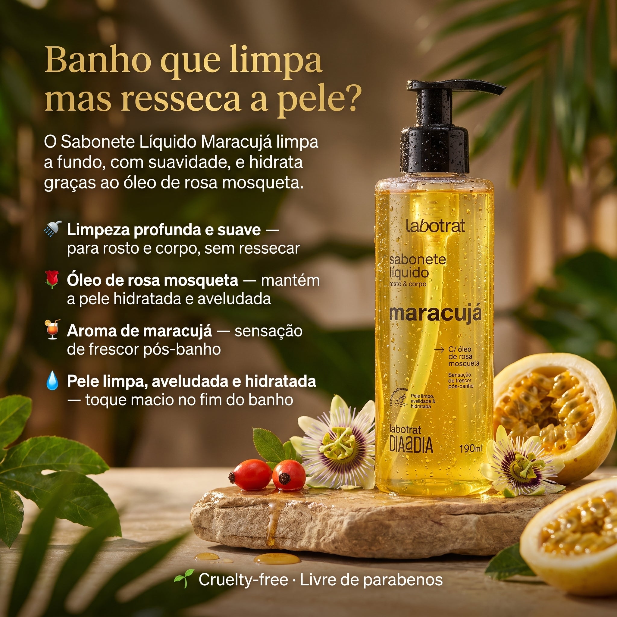 Labotrat Sabonete Líquido Maracujá Rosto e Corpo 190ml