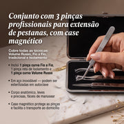 Dompel Pack 3 Pinças para Extensão de Pestanas