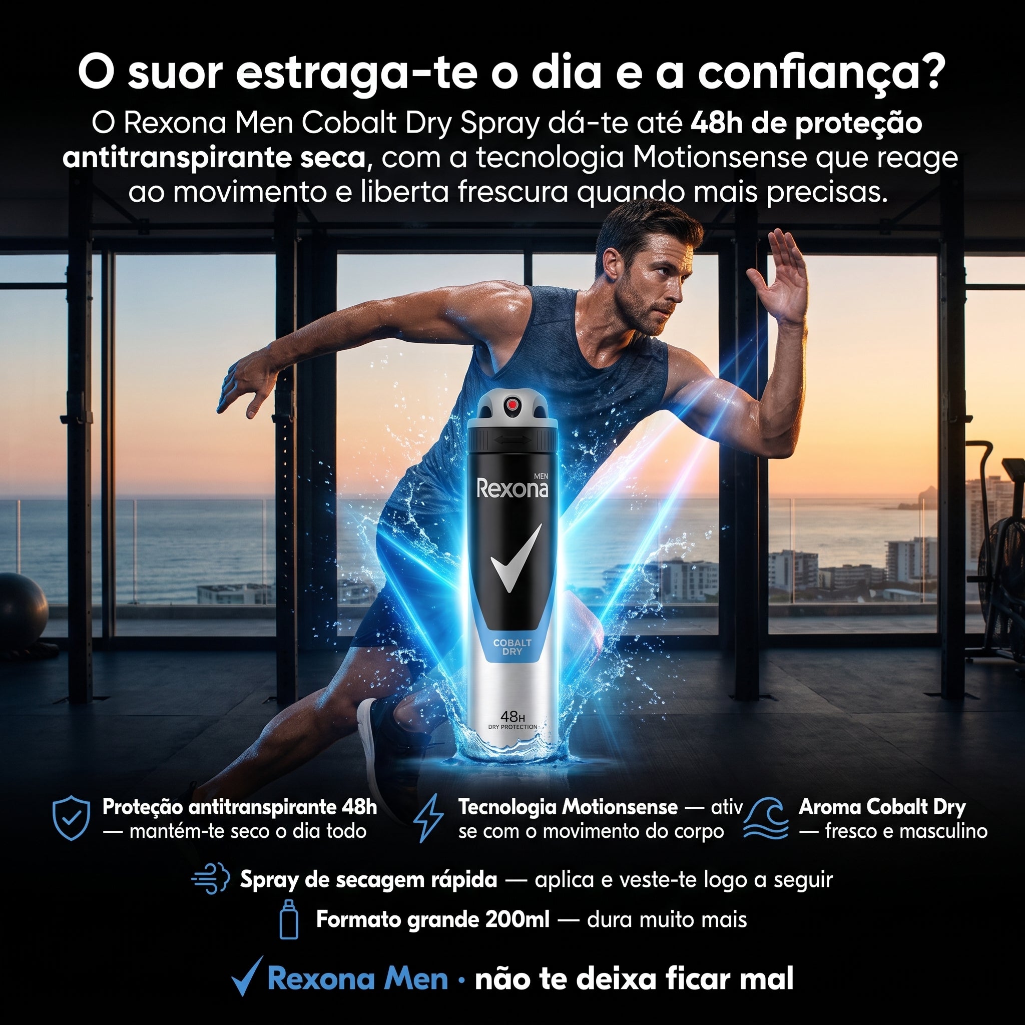 Rexona Men Cobalt Dry Spray Antitranspirante 48h 200ml