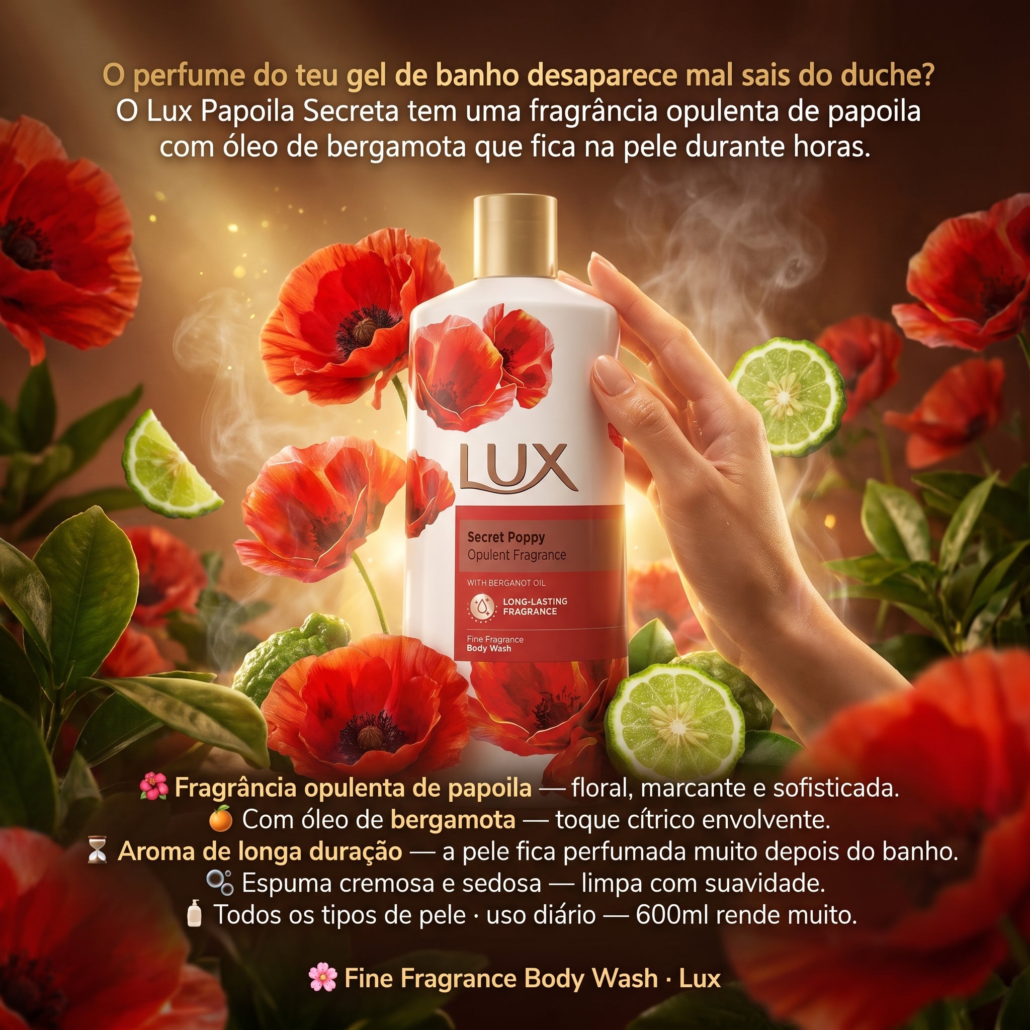 Lux Gel de Banho Papoila Secreta 600ml