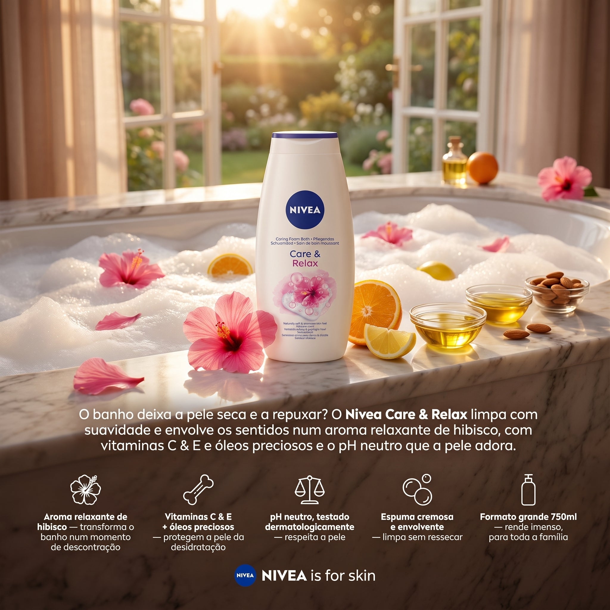 Nivea Gel de Banho Care & Relax 750ml