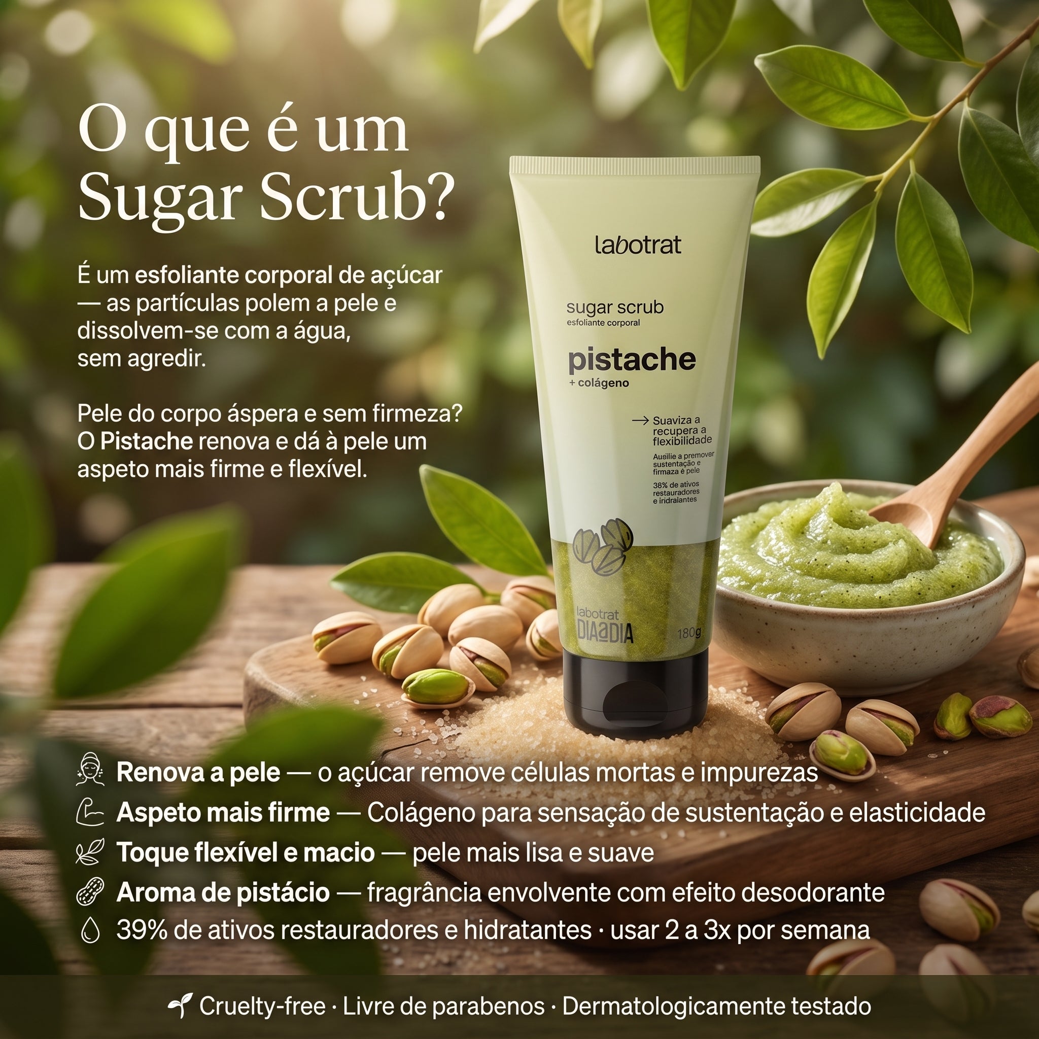 Labotrat Sugar Scrub Pistache Esfoliante Corporal 180g