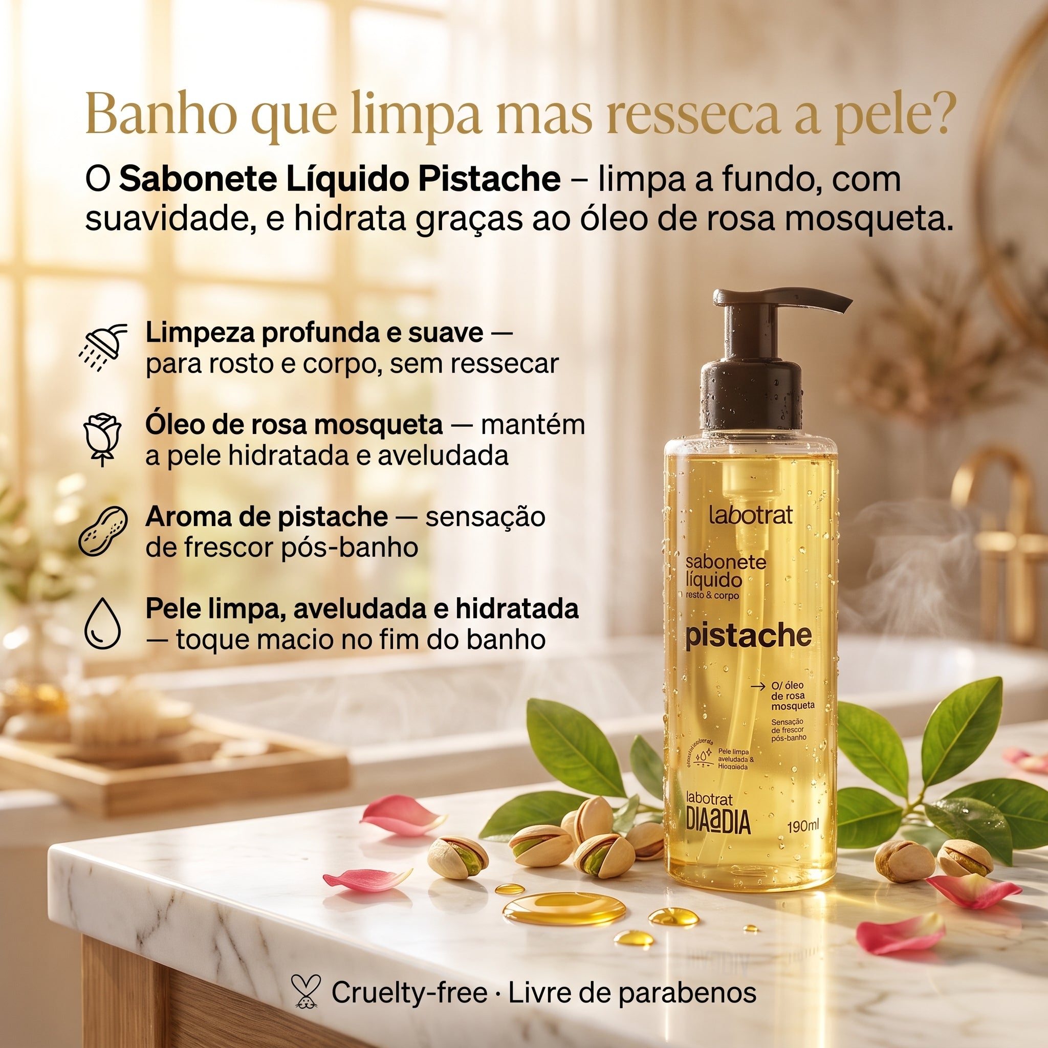 Labotrat Sabonete Líquido Pistache Rosto e Corpo 190ml