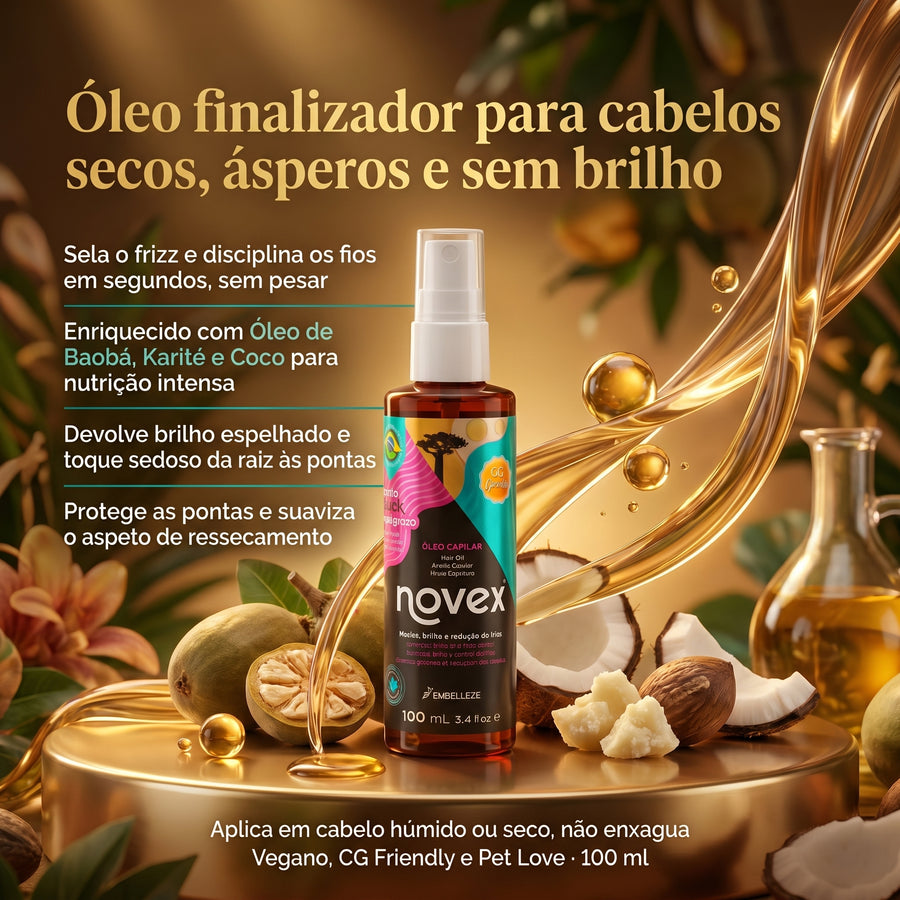Novex Santo Black Poderoso Óleo Capilar Nutrição e Brilho 100ml